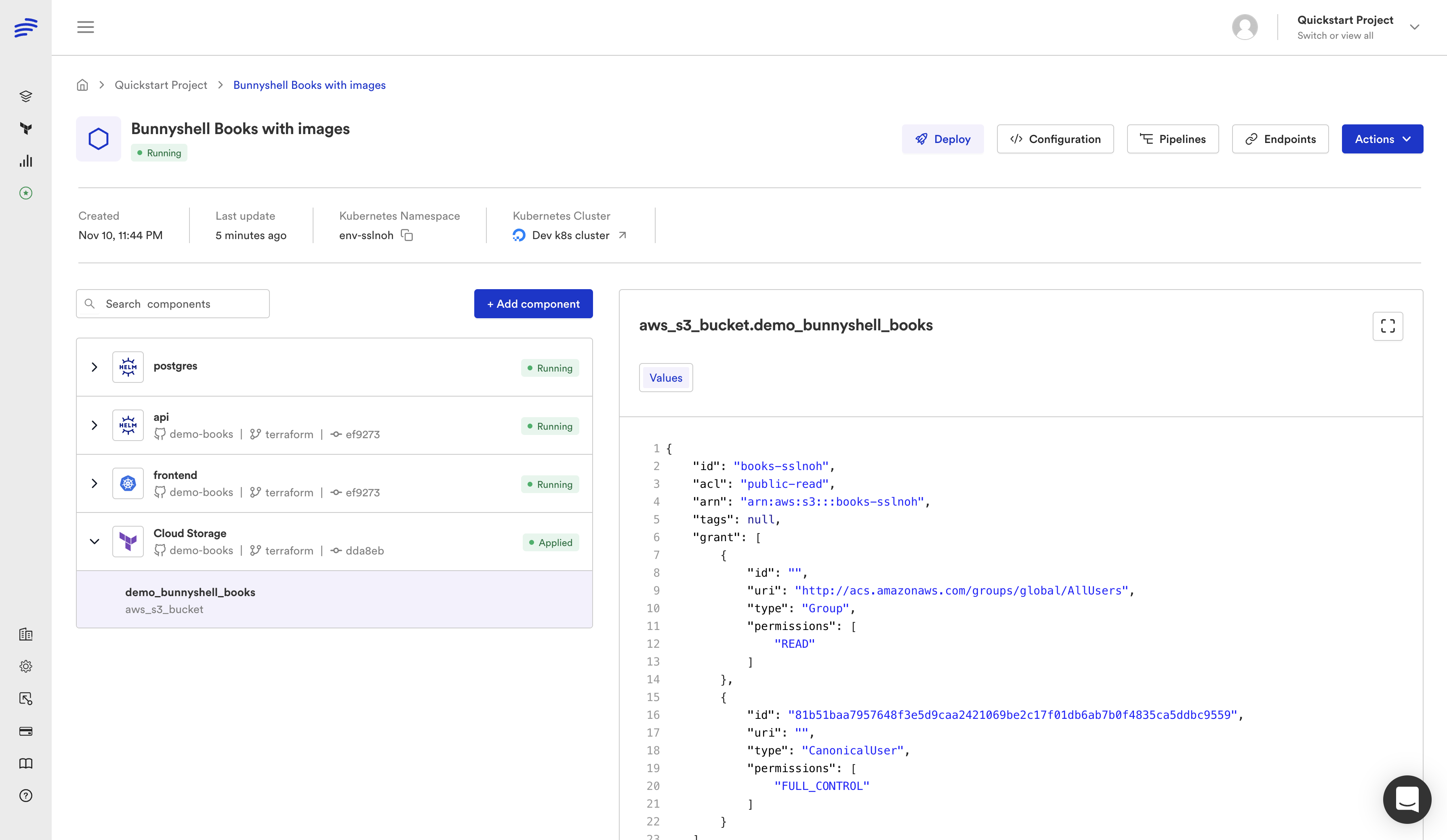 Terraform component in Bunnyshell — resources, state, and deployment lifecycle